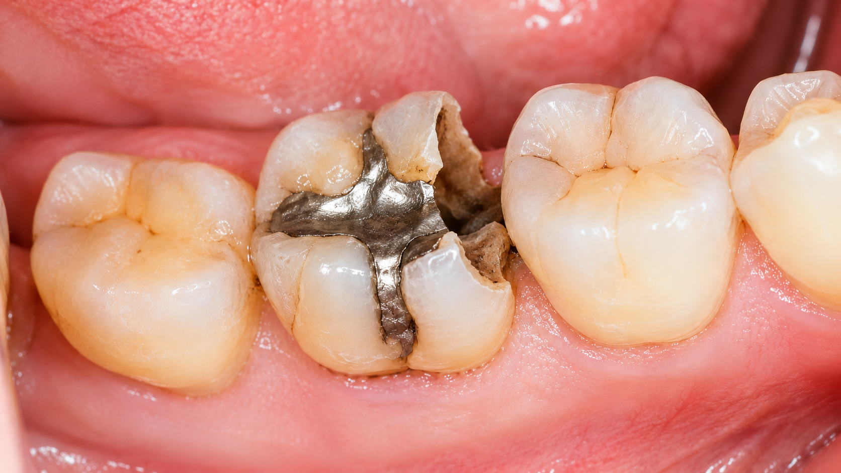 Broken or cracked tooth requiring emergency dental treatment